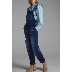 Anthropologie Pilcro  Velvet The‎ Wanderer Overalls Size 25 Blue Distressed $160